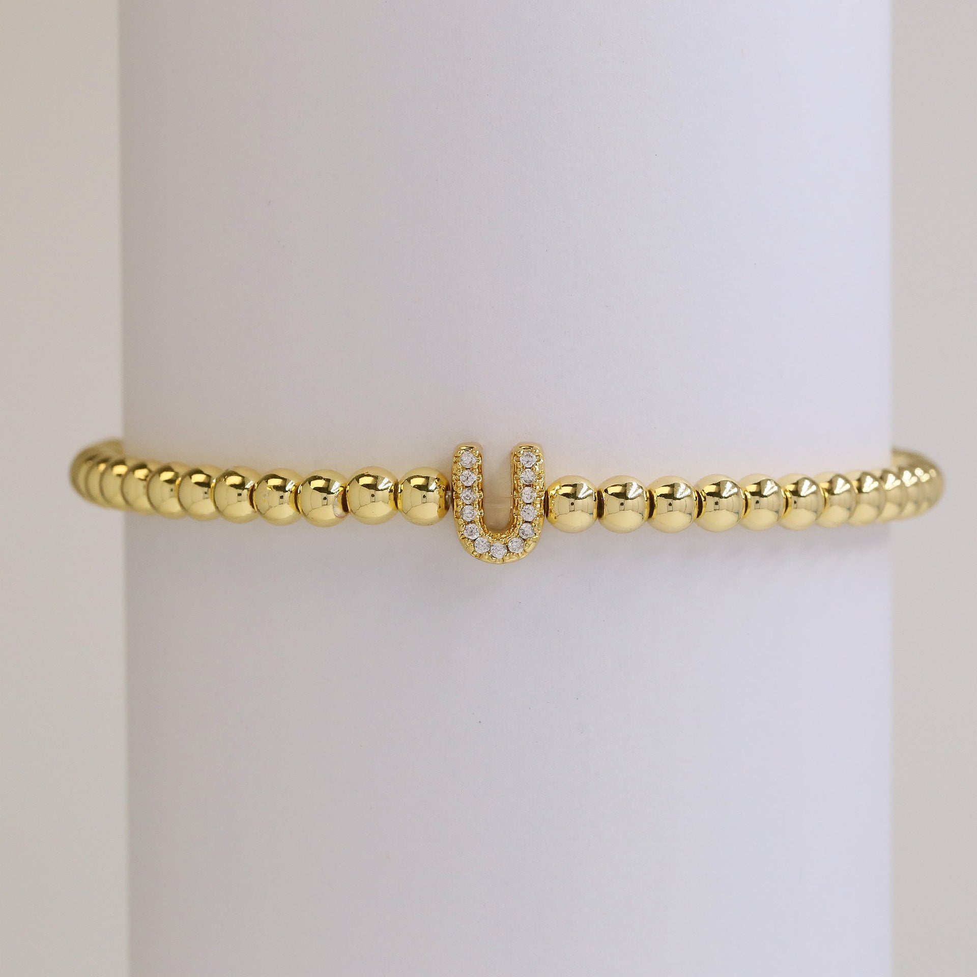 Mikah Micro-Inlay Initial Bracelet - U [IXHHC1K0]