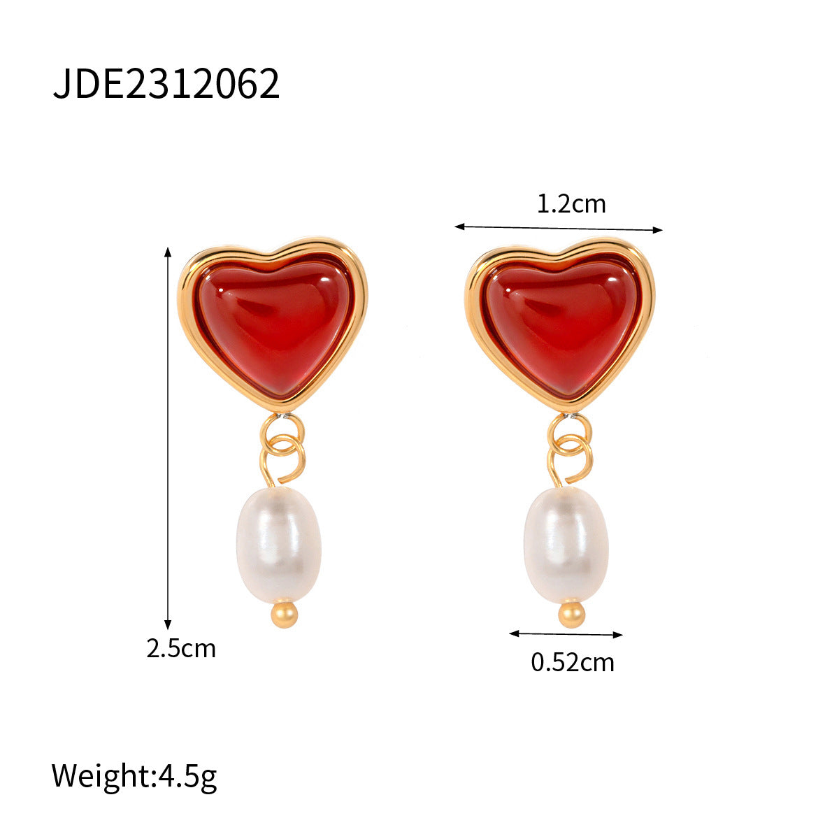 Aylah Red Agate Heart Set - JDE2312062 [F5HU3IRC]
