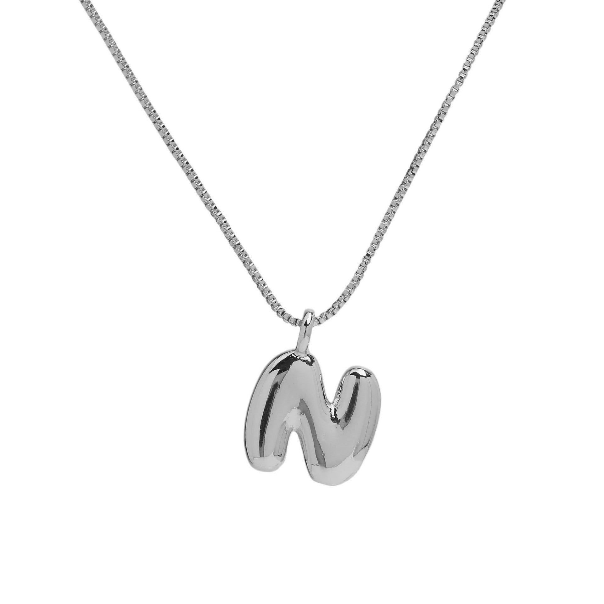 Jesenia Bubble Initial Necklace - Letter N [LLGFDUU3]