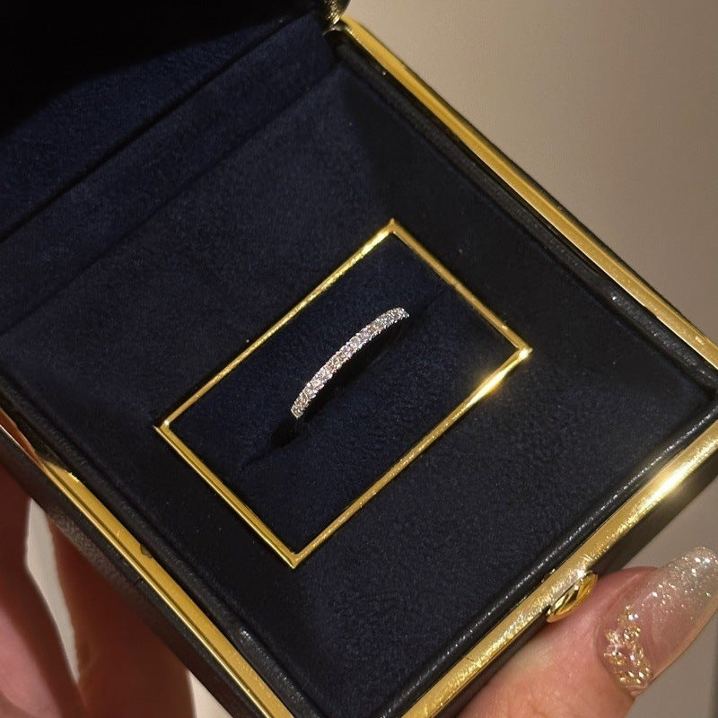 Harlem Dainty Pave Band Ring - White Gold [O0IRFNC6]