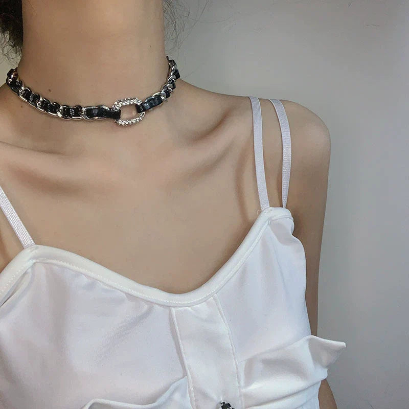 Rilynn Layered Braided Cross Necklace - Leather Braided Necklace