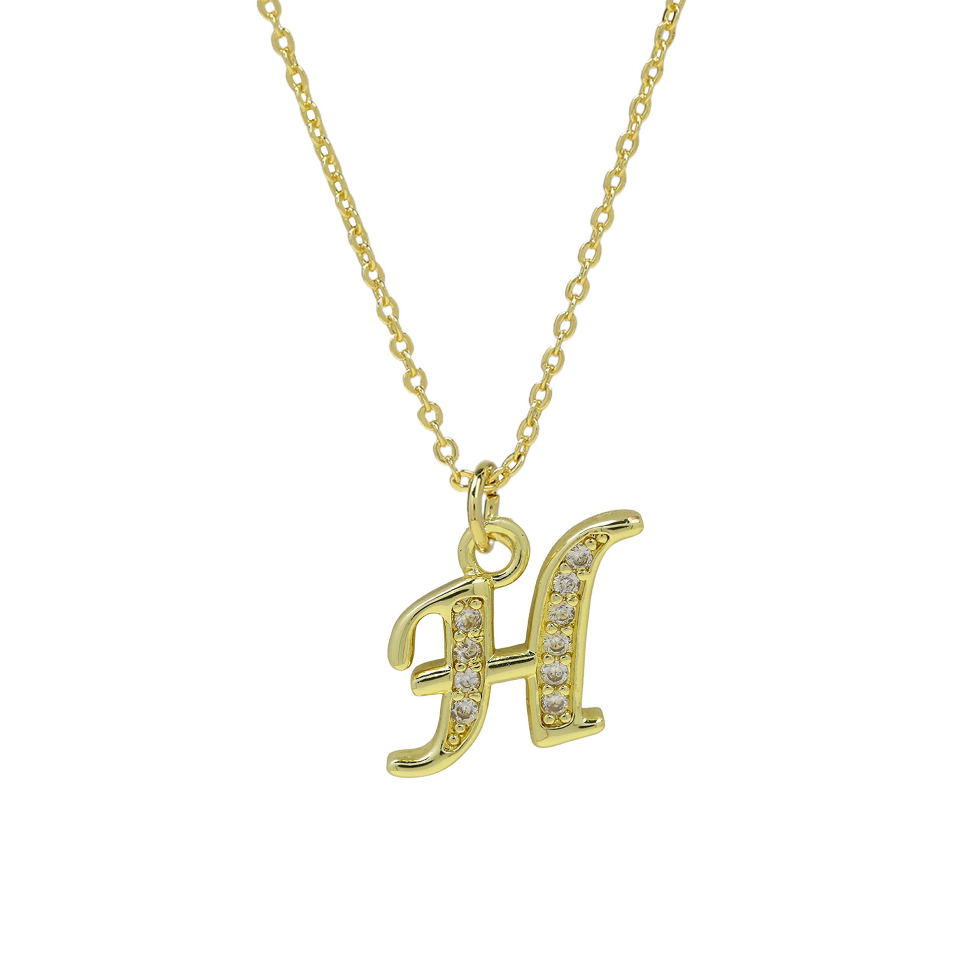 Winifred Delicate Alphabet Necklace - Letter H [RJVEQ6PB]