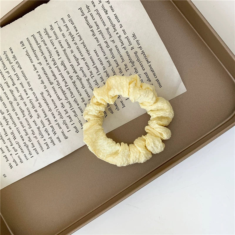 Adriana Pleated Scrunchie - Cream Yellow [HH43W9W0]