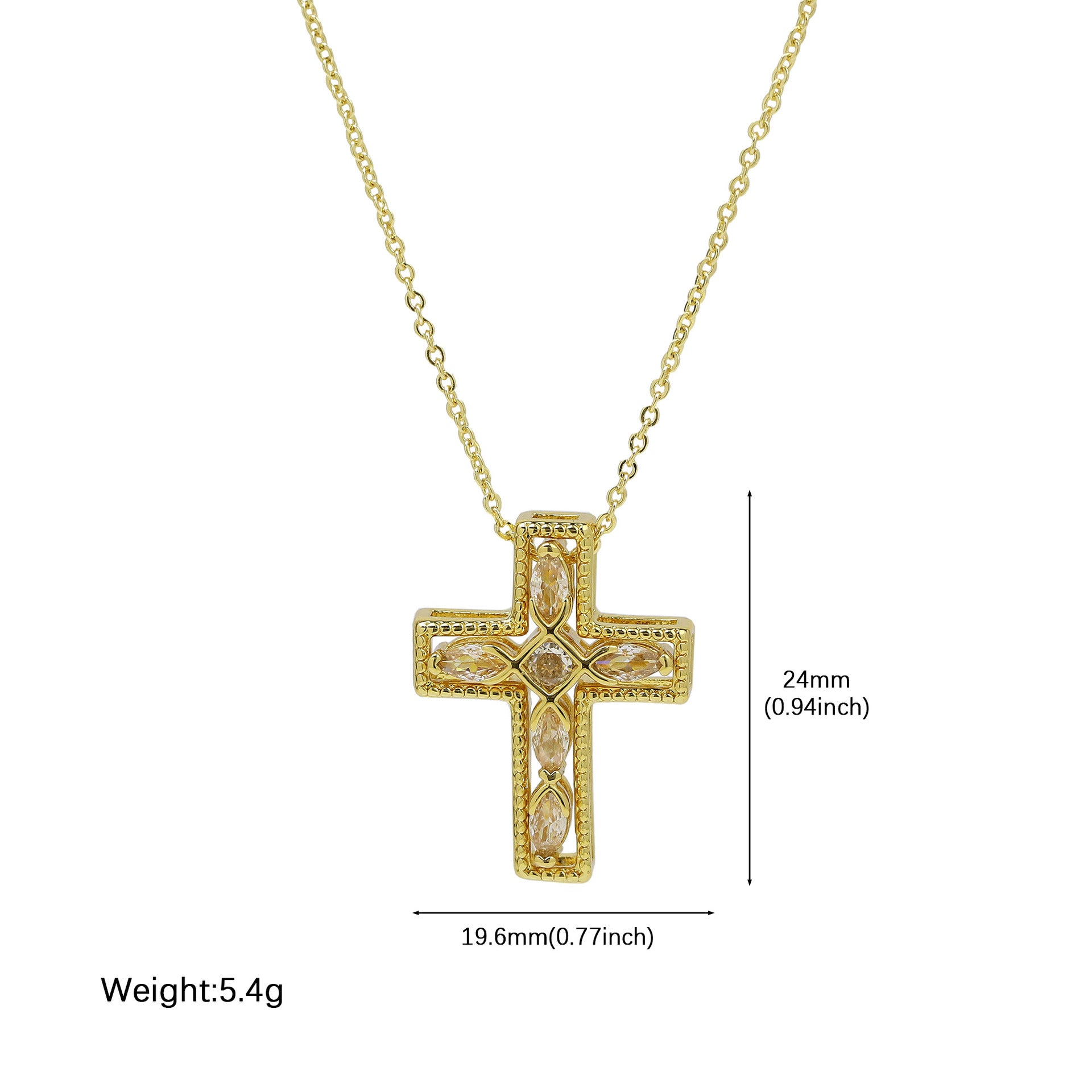 Kamryn Zircon Detachable Cross Necklace - Necklace 3 [OZCNM8UC]