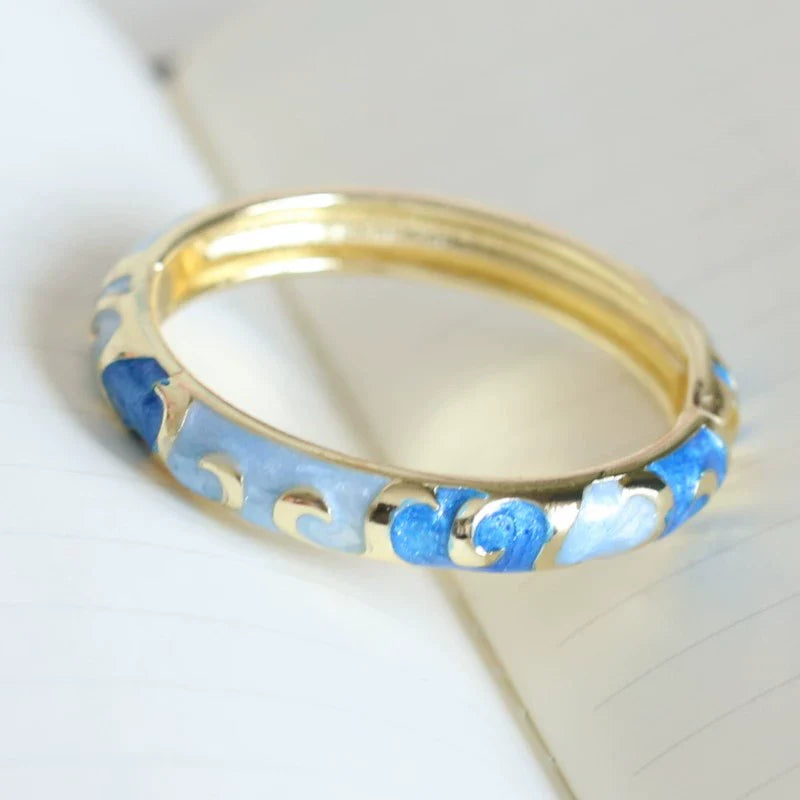 Raleigh Floral Enamel Bracelet - Light Blue