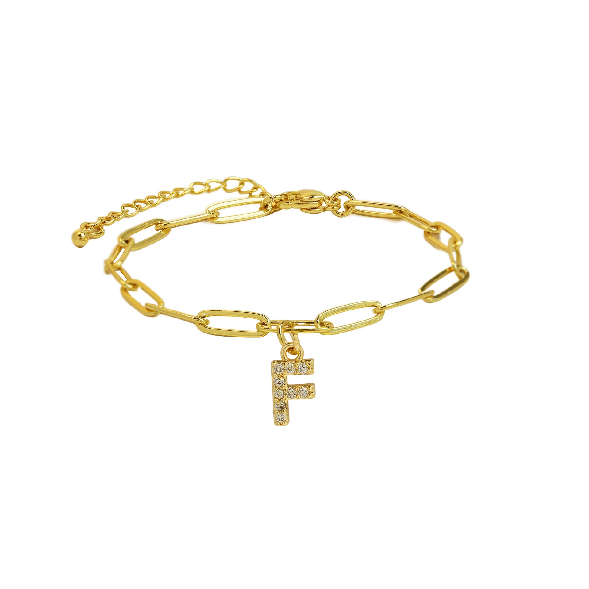 Jenessa Micro Inlay Letter Bracelet - F [B97TEISX]