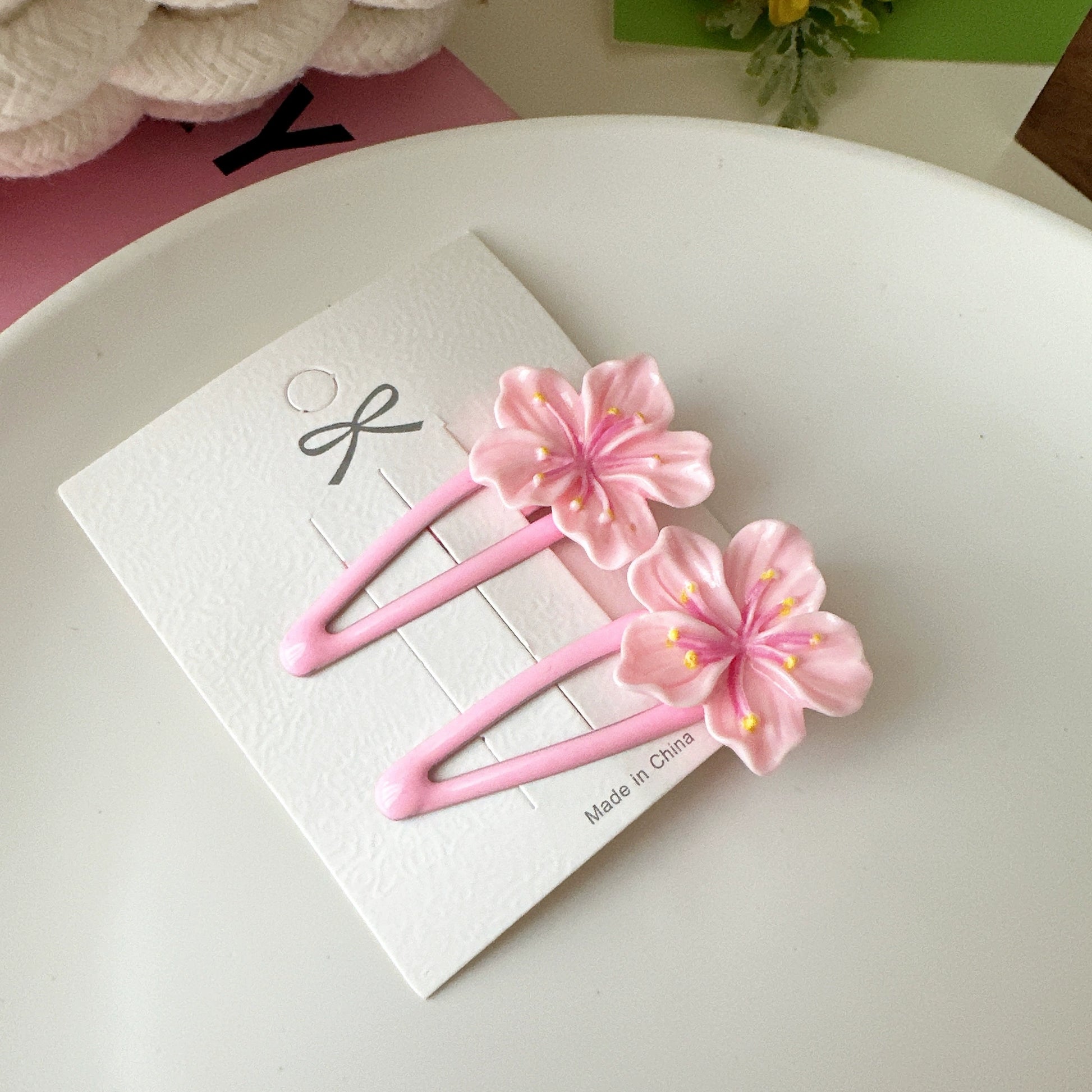 Britany Pink Blossom Hairpin - Snap Clips (Pair) [2OUW4K47]