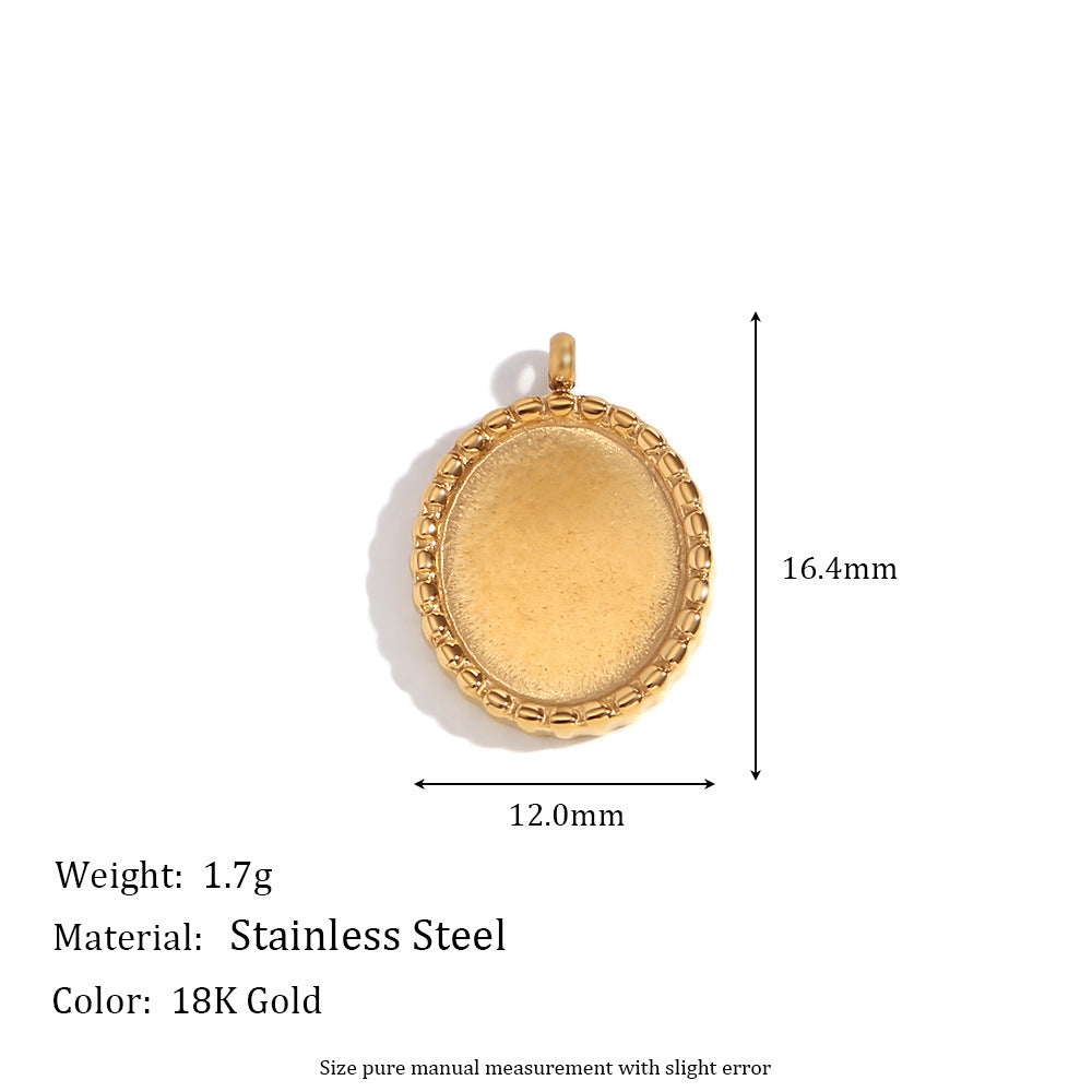 Kayce Geometric Charm Pendants - Oval Mirror Pendant [HA942M0H]