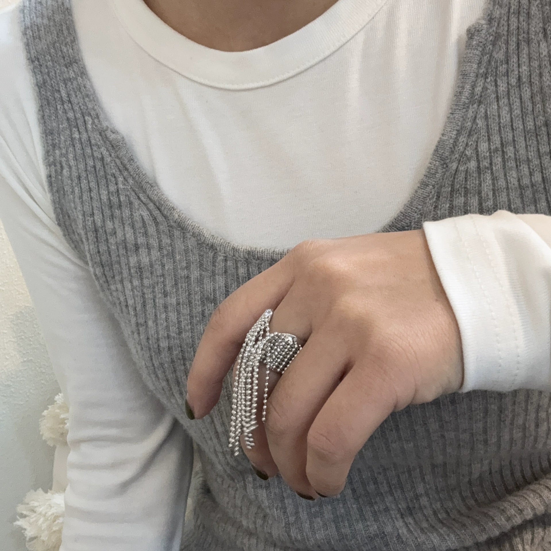 Kaiden Tassel Statement Ring - Tassel Ring [0VA2ZWFE]