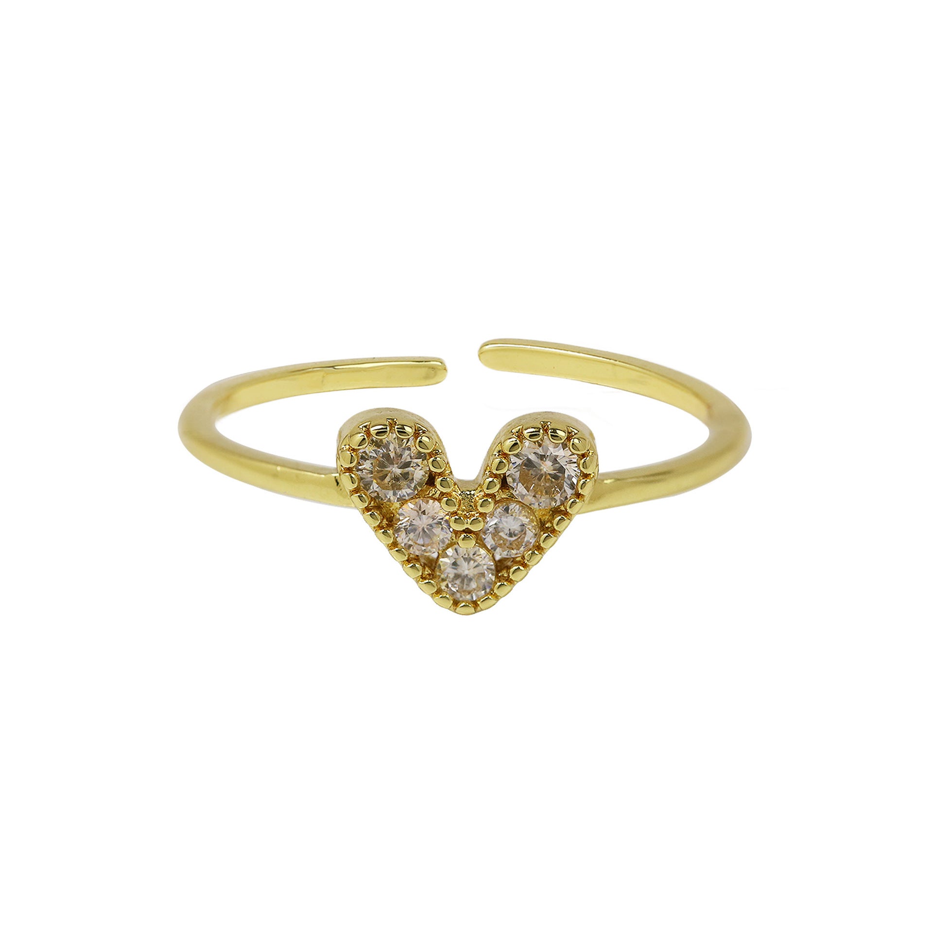 Maloni Zircon Heart Ring - White Zircon [E7BZ7S4K]