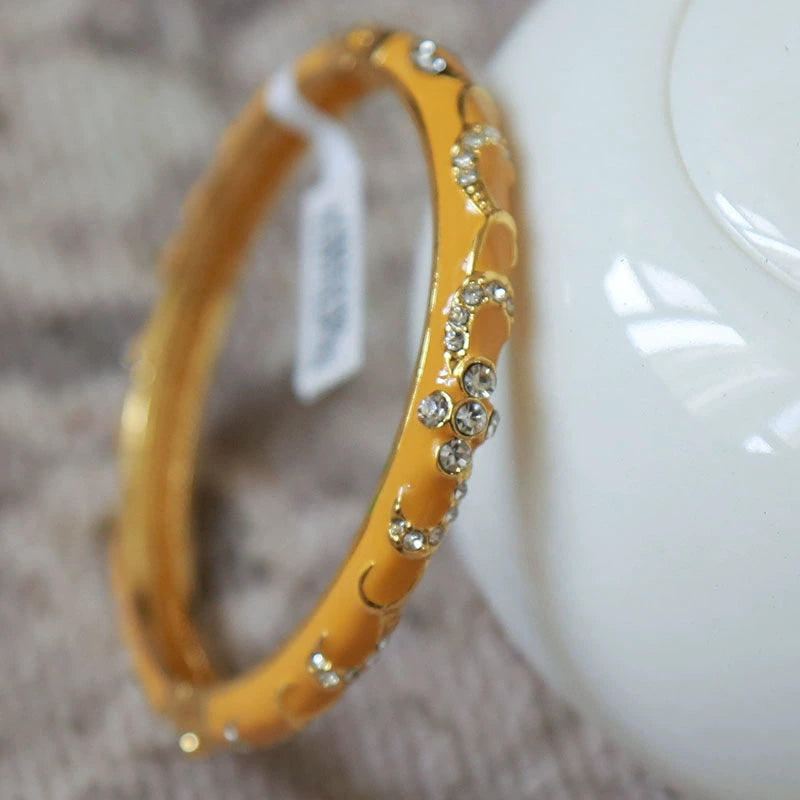 Railynn Cloisonne Floral Bracelet - Yellow [IU2NS98O]