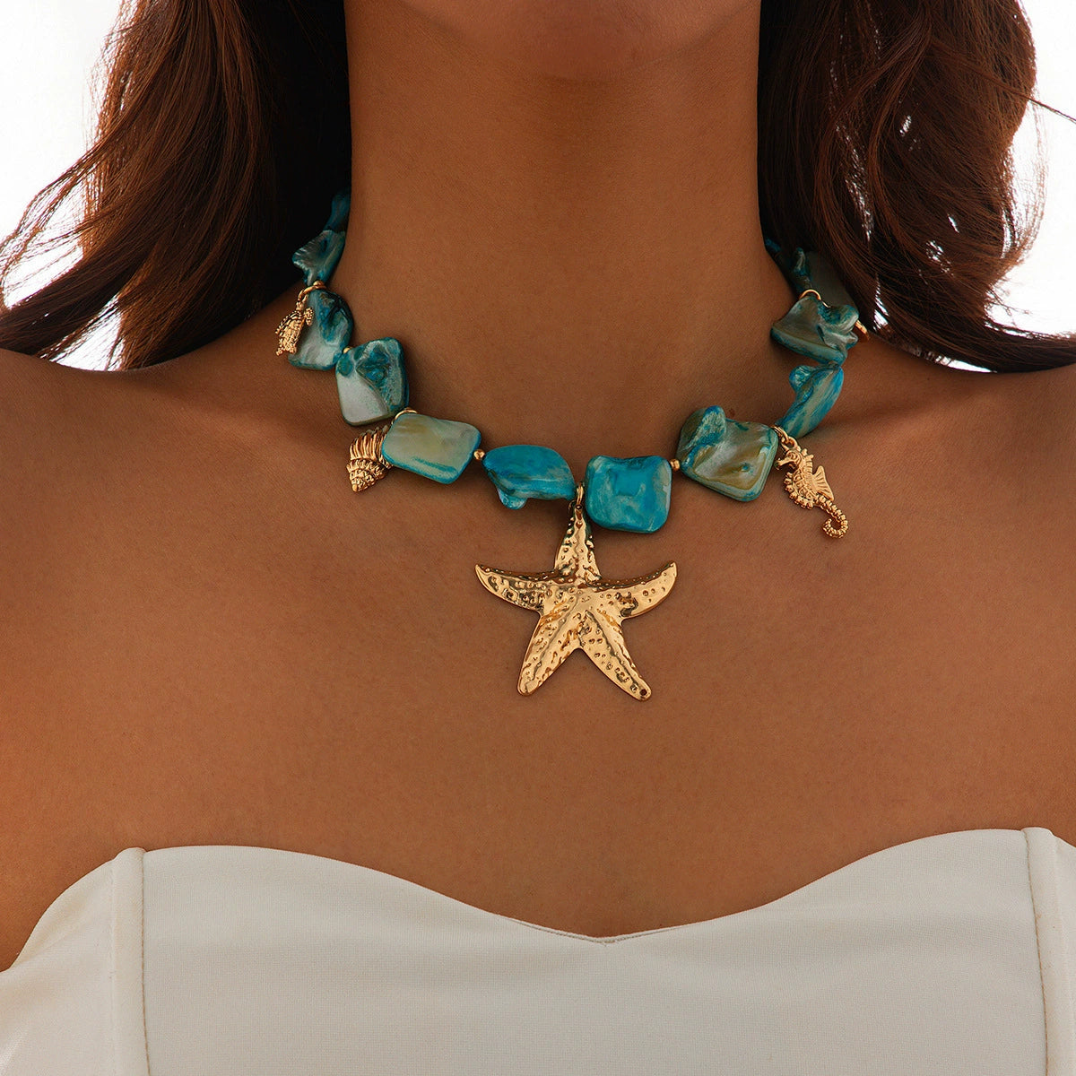 Ashtynn Ocean Charm Set - 02 Necklace Blue [MY753A0A]
