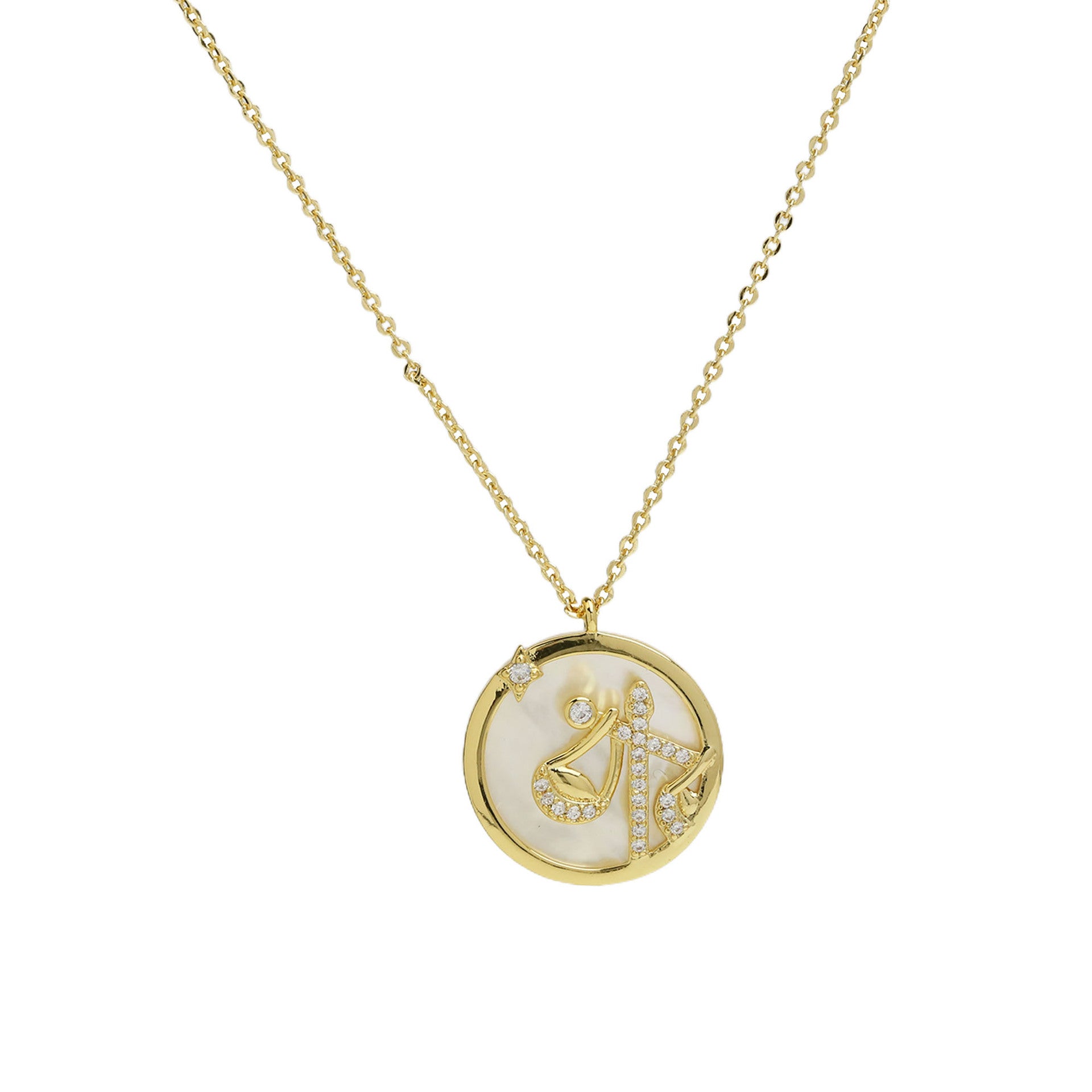 Mykenzie Zodiac Charm Necklace - Libra [LTGH203W]