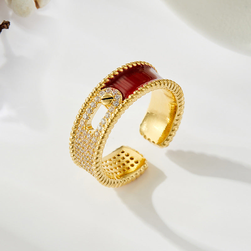 Adalind Red Zircon Aura Ring - Red [IR79BIN7]