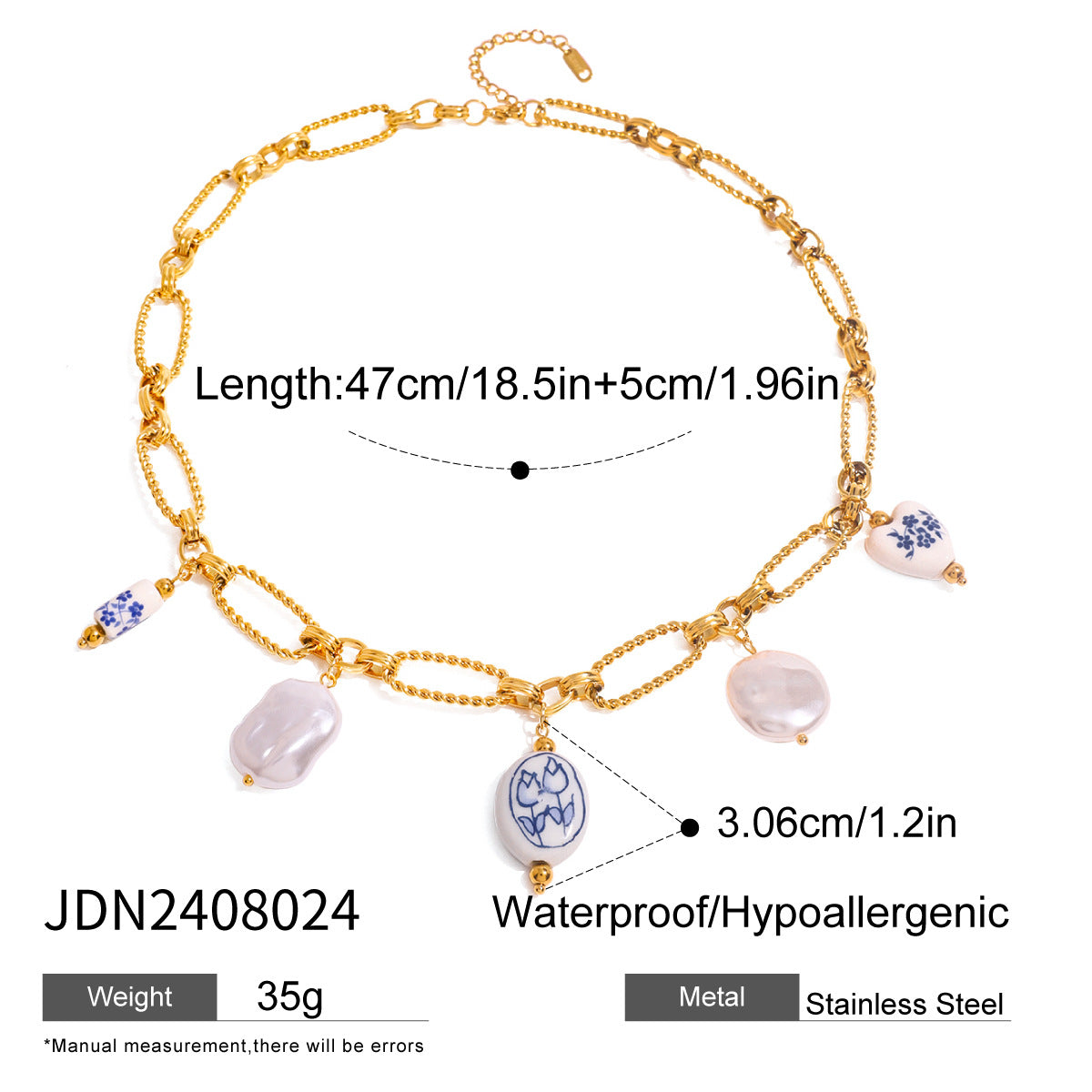 Izabela Enamel Heart Pearl Necklace - Product Variant JDN2408024 [GKV4Y6N8]