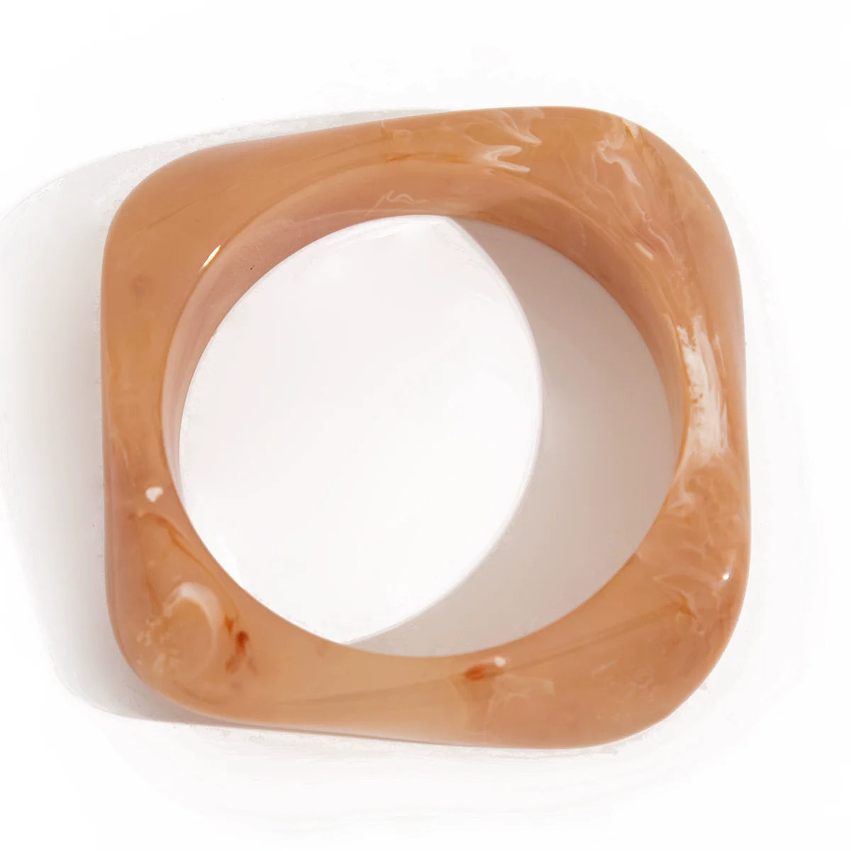 Eulalia Marble Irregular Resin Bracelet - Milk Tea