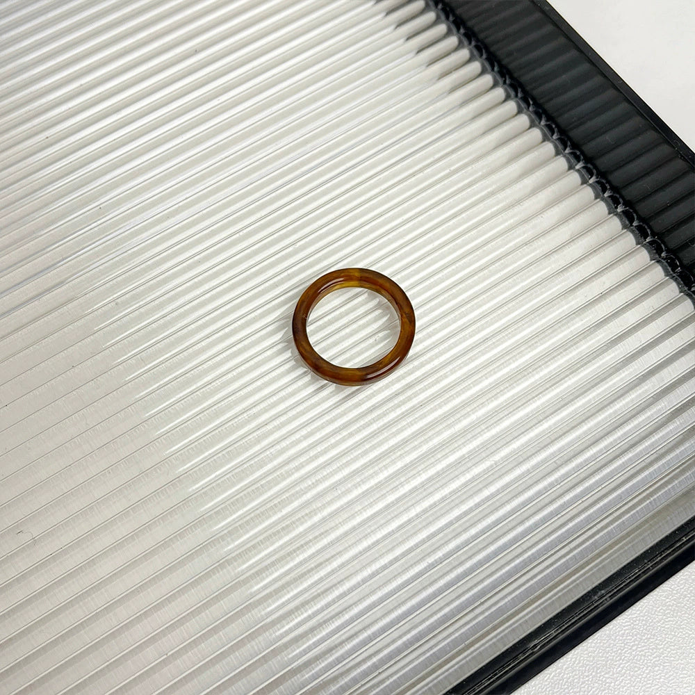 Wanda Resin Ring Set - Round Amber Ring [2RWYP4EO]