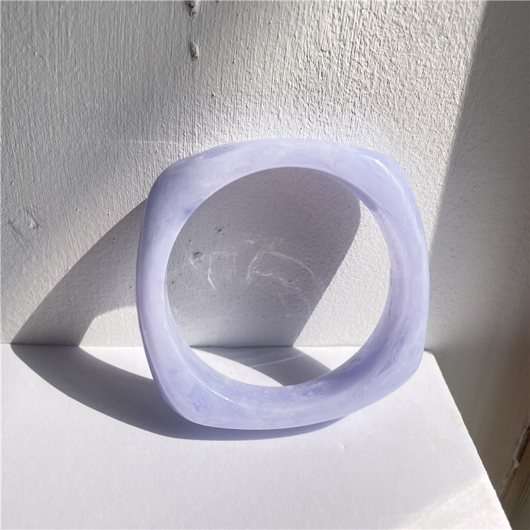 Francesca Marble Resin Bracelet - Square Purple [7AU2D3Z6]