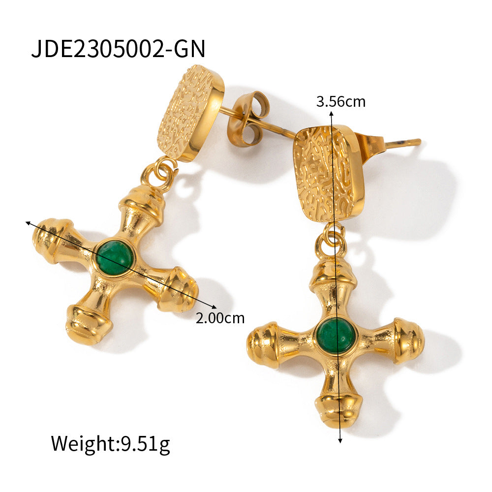 Meera Agate Stud Earrings - JDE2305002-GN [FBMRJW3G]
