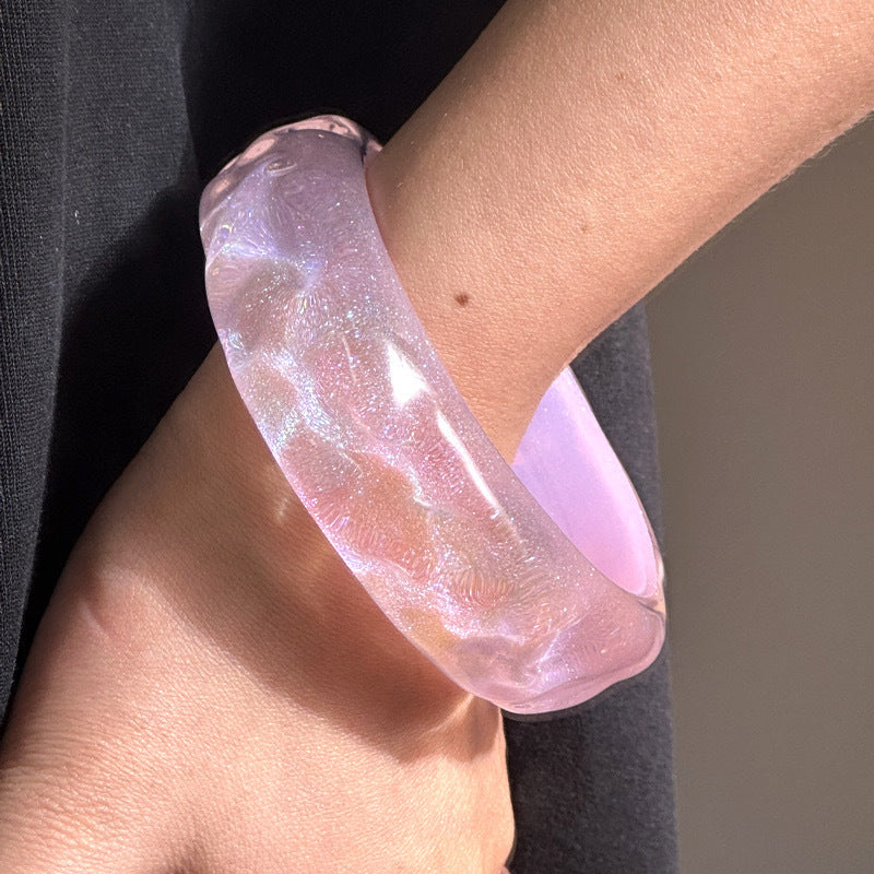 Evelynne Iridescent Glitter Bangle - F Pink [O2YOADEB]