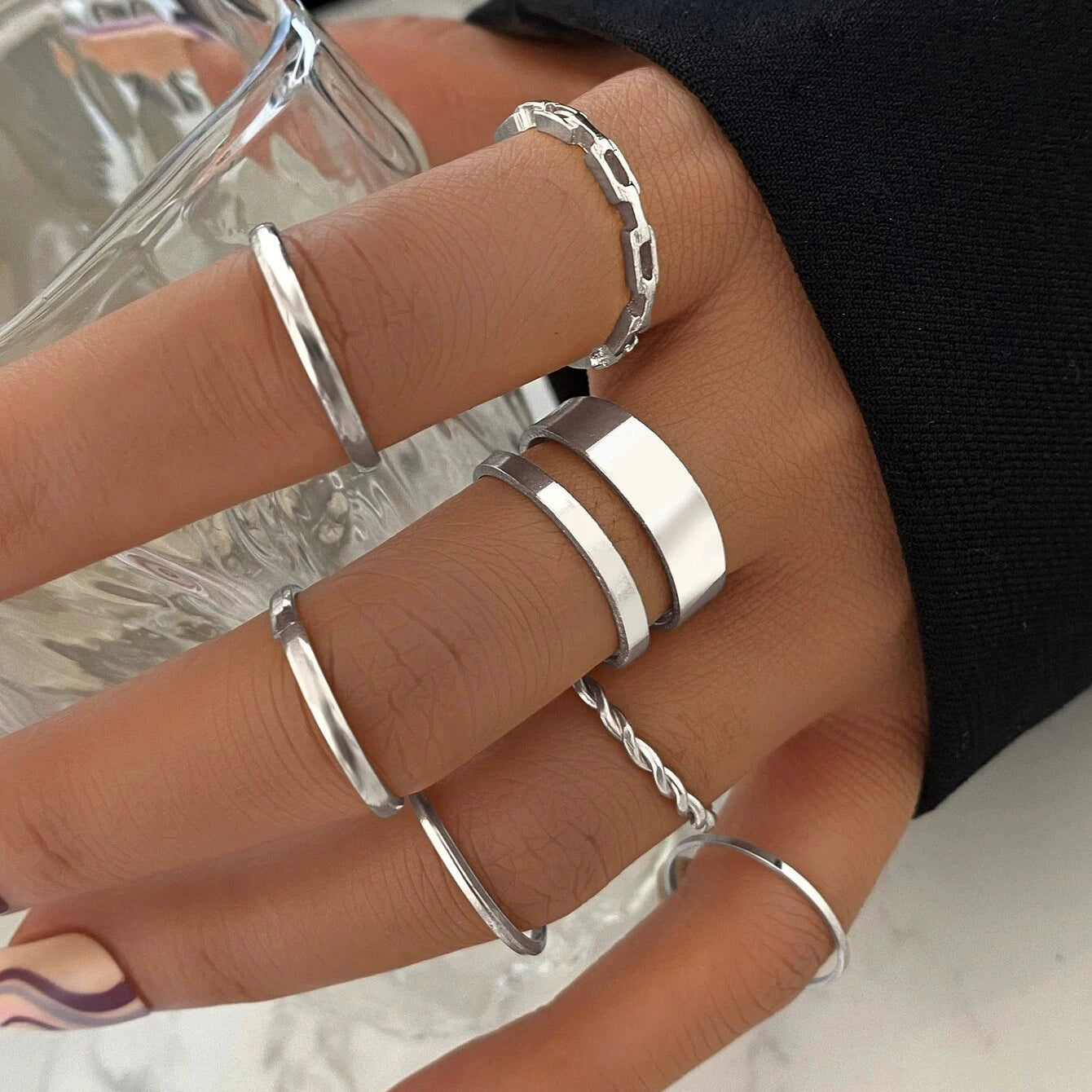 Kailea Stackable Joint Ring Set - Style 2 [EU7X1F51]