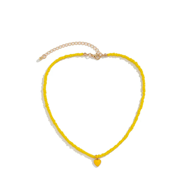 Brie Candy Heart Necklace - Yellow
