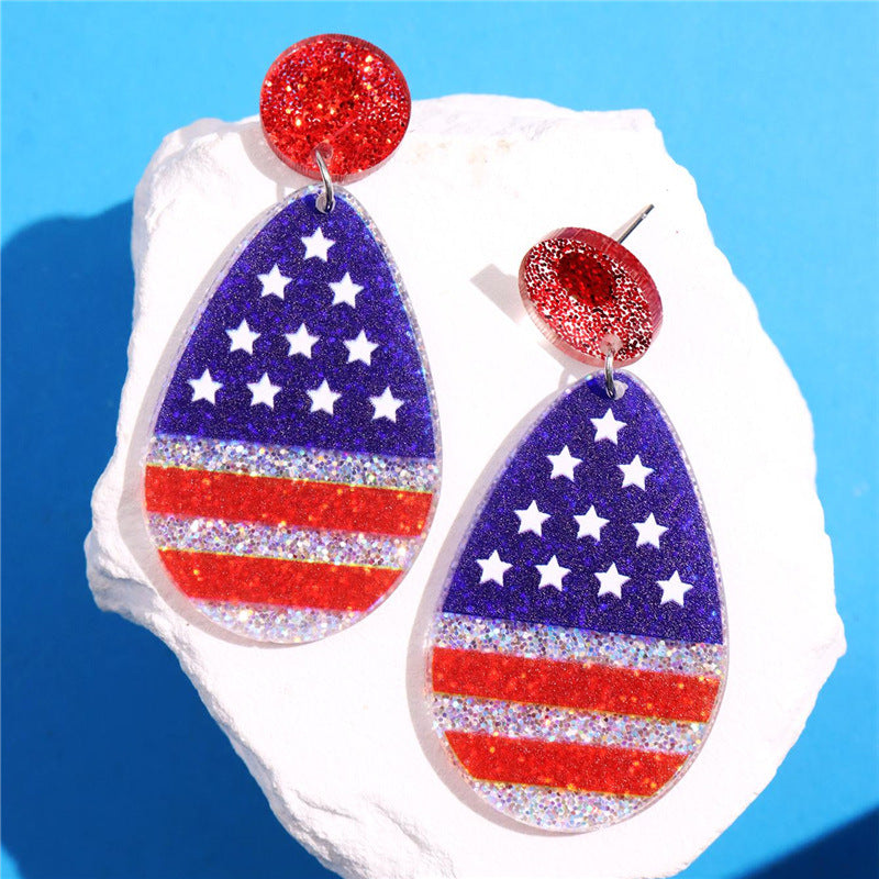 Kaileigh Patriotic Glitter Earrings - F [F95VJWXM]