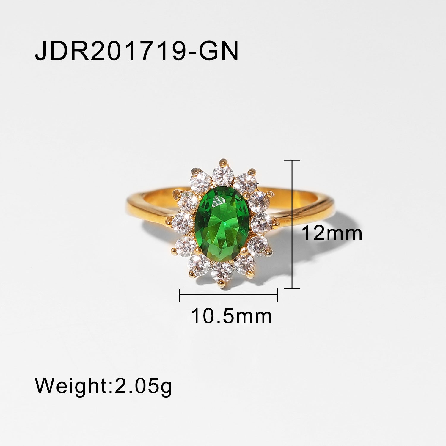 Makiyah Green Zircon Ring - Green Zircon Style V (Size 6) [9MKY8PVB]