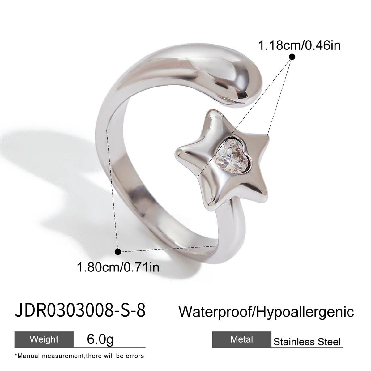 Willamina Starburst Stacking Ring - JDR0303008-S-8 [9Q4BSKSR]