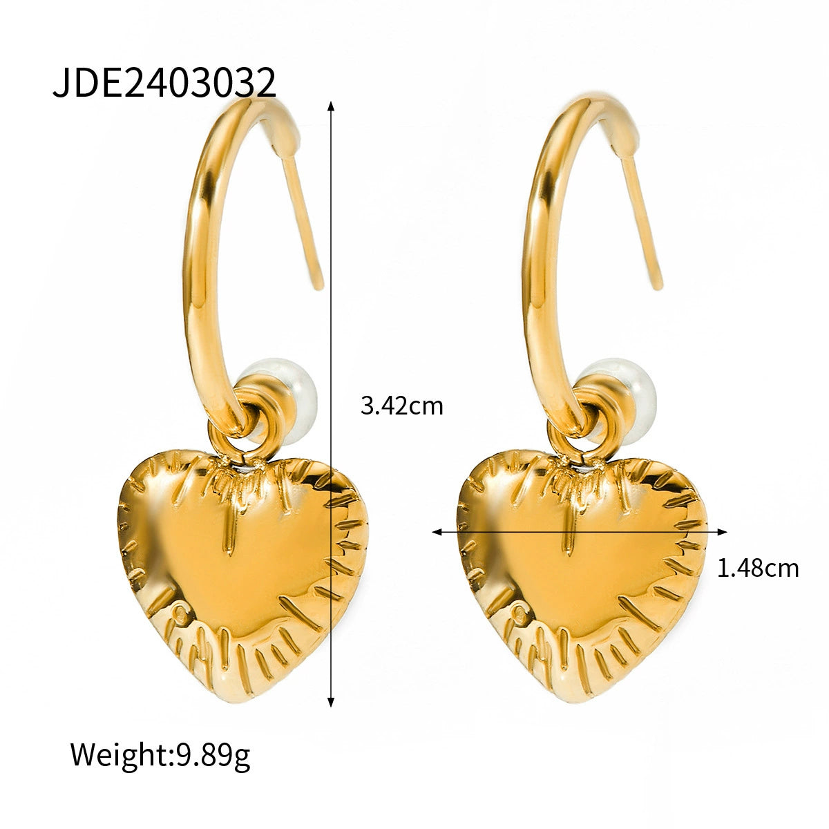 Shanell Pearl Heart Earrings - JDE2403032 [KCBJ6A53]