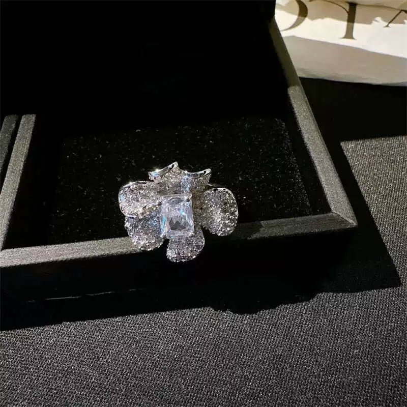 Paislynn Zircon Pearl Ring - Zircon Full Pave Floral [QAY7J9UB]