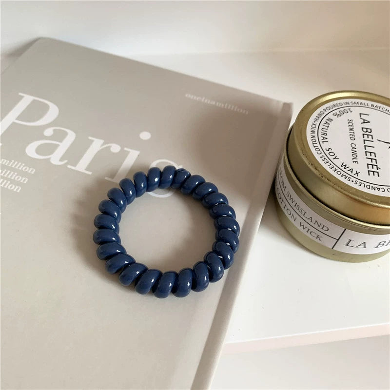 Annalie Seamless Hair Ties - Dark Blue [L423OXYG]