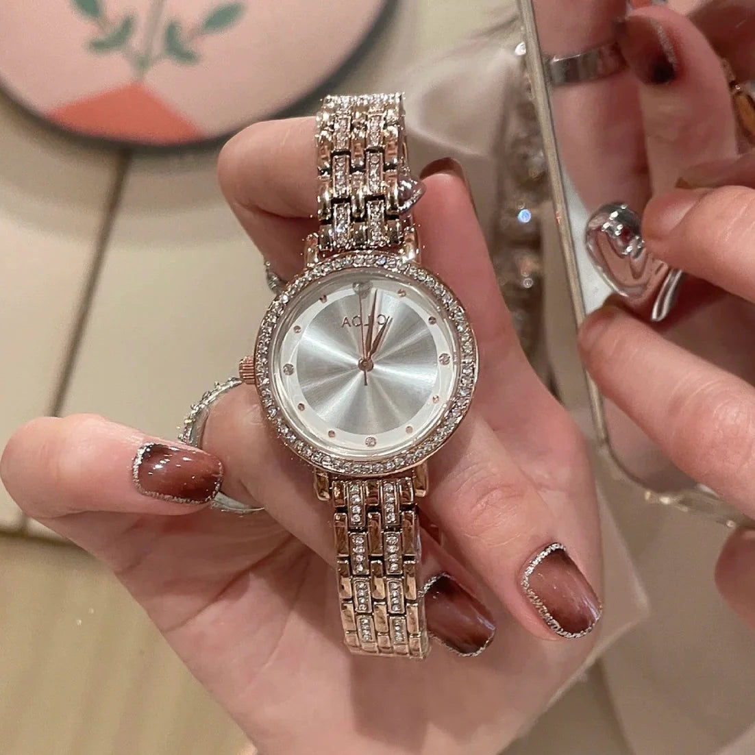 Marly Luxe Starry Watch - Rose Gold White