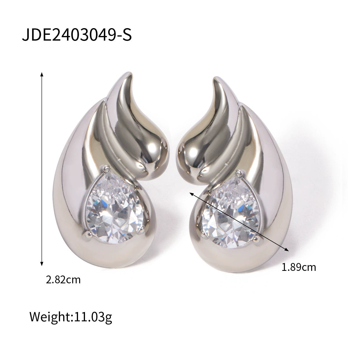 Eniyah Dazzling Double Drop Earrings - JDE2403049-S [5HPH59VE]