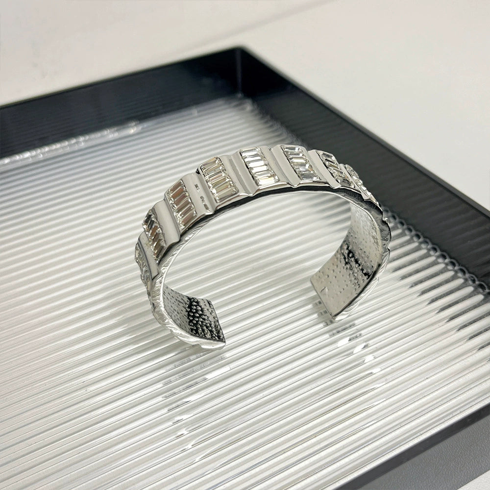 Kaleah Square Zircon Cuff - Full Zirconium Bracelet [H3ZDT517]