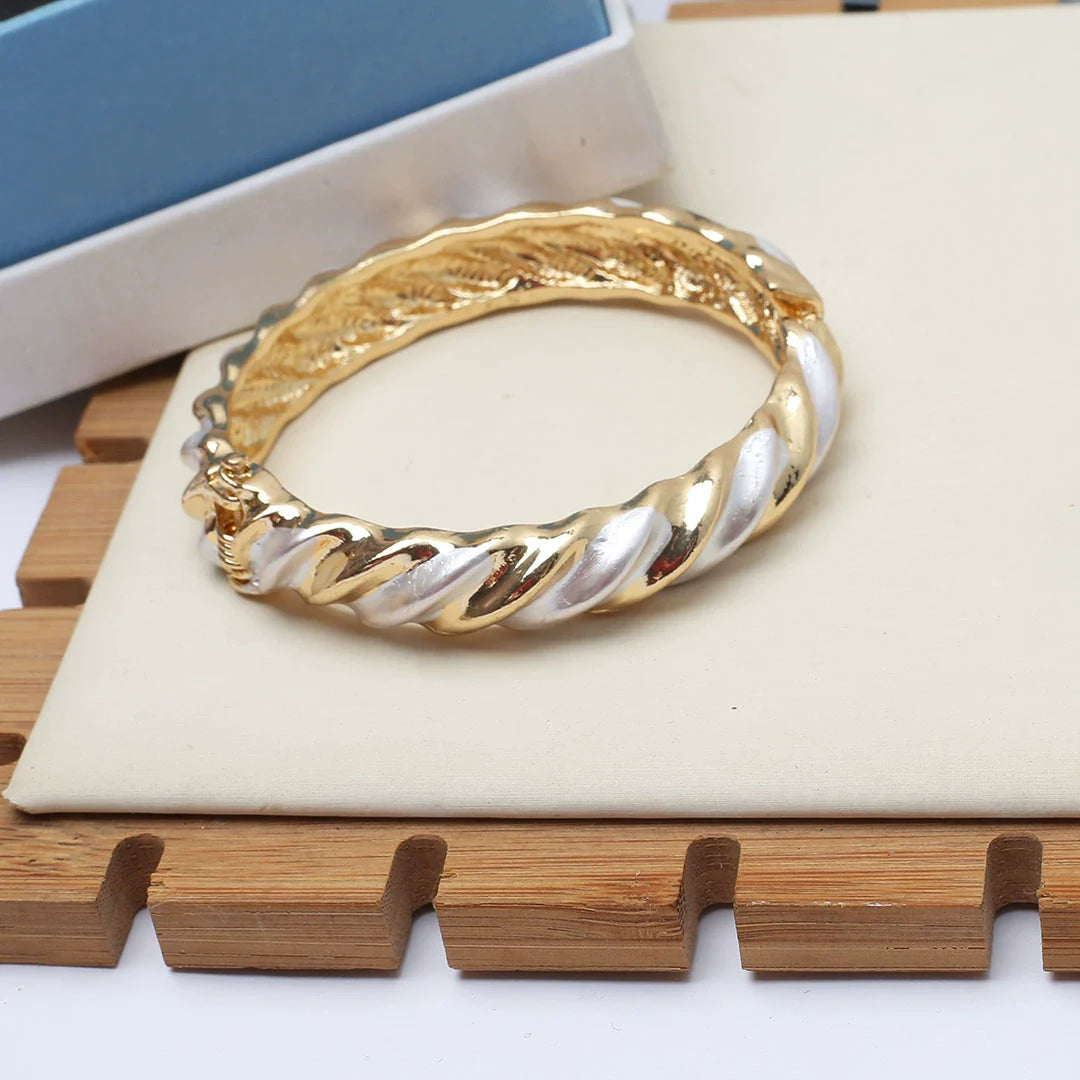 Aubrey Textured Cuff Bracelets - Twisted Bangle