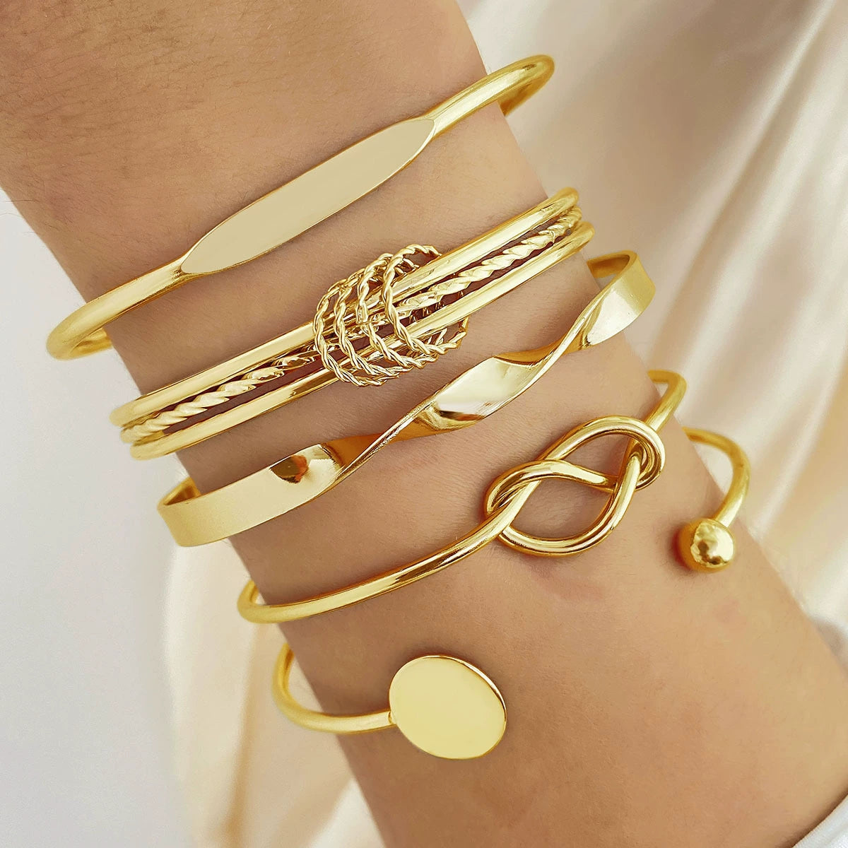 Safia Stackable Bracelet Set - Gold Tone [5KHHRCGA]