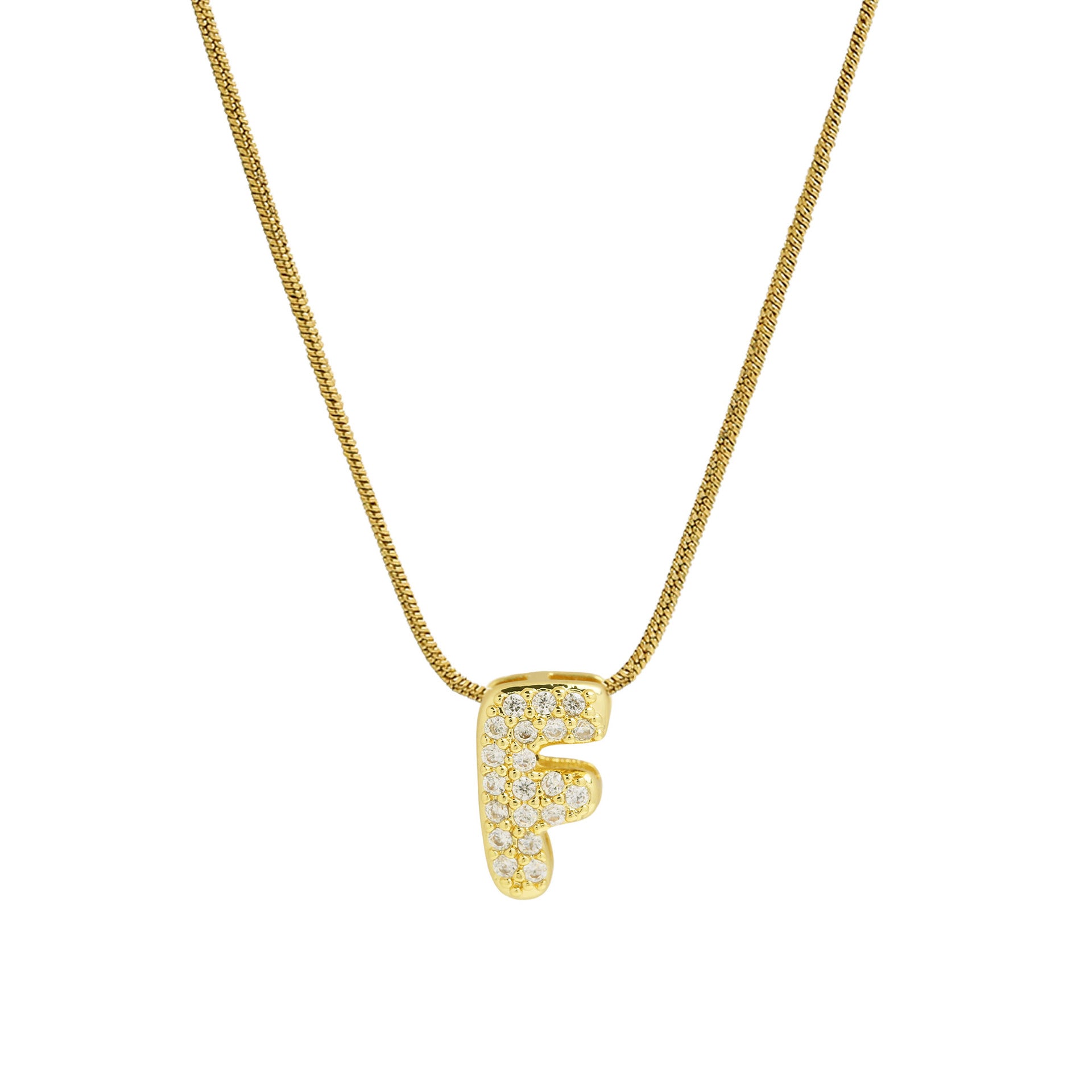 Deborah Initial Snake Necklace - Gold-tone F Initial [OLQEUJ9U]