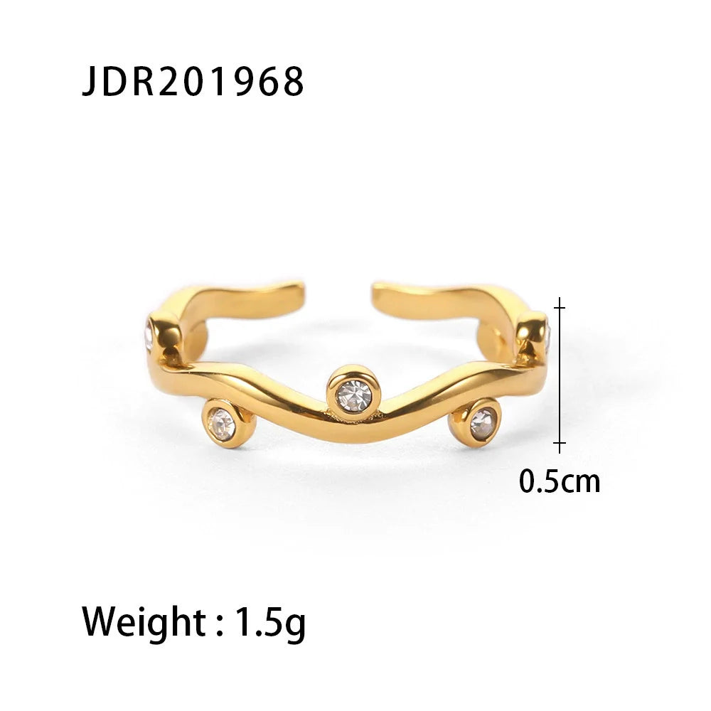 Halleigh Gold Leaf Stone Ring - JDR201968