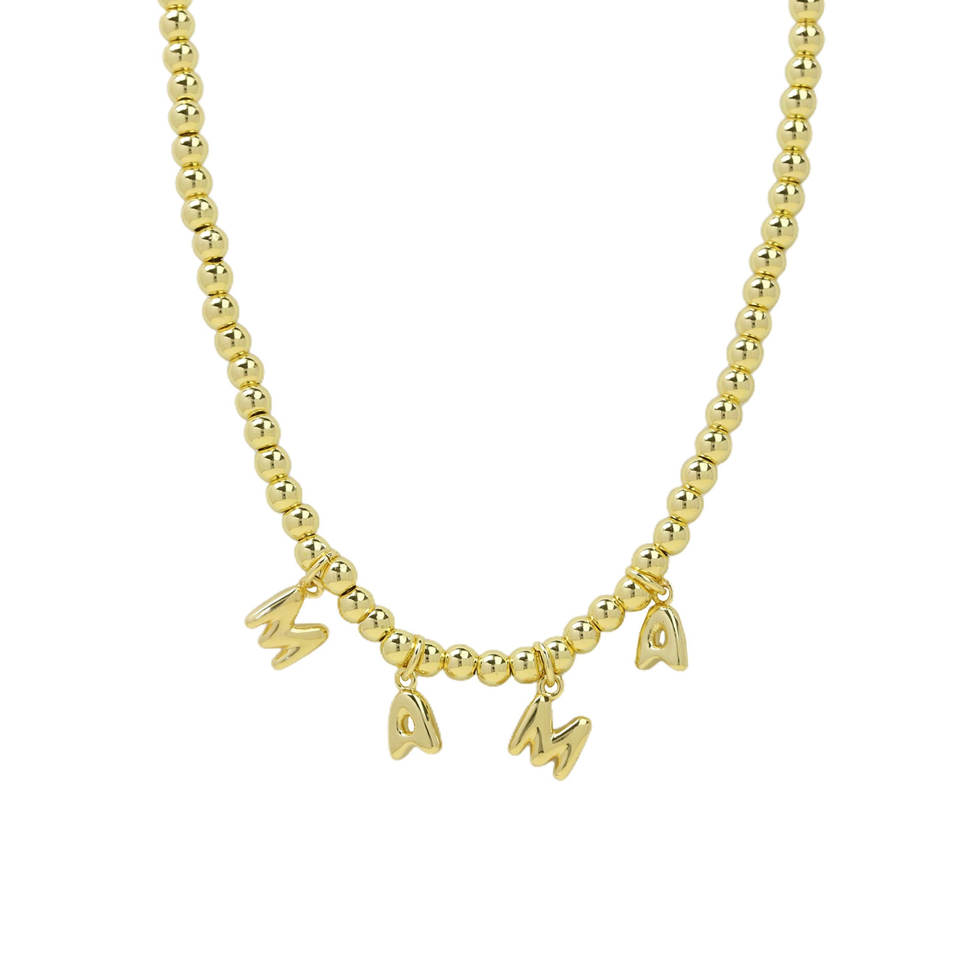 Kelani Beaded Letter Necklace - Mama Necklace [QEYYVV40]