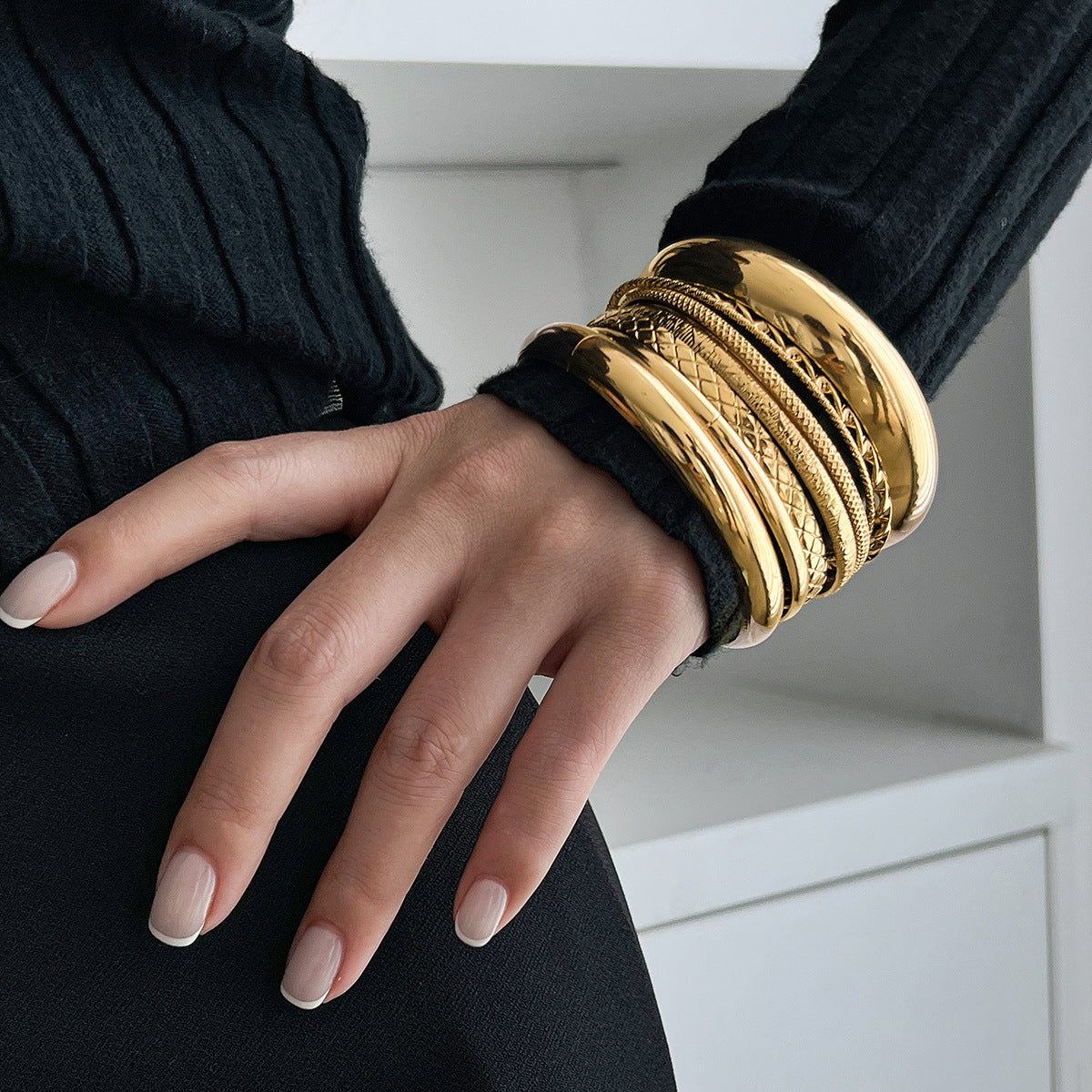 Mariyah Geometric Twist Cuff Set - Style 3 [8IZ5KS6Y]