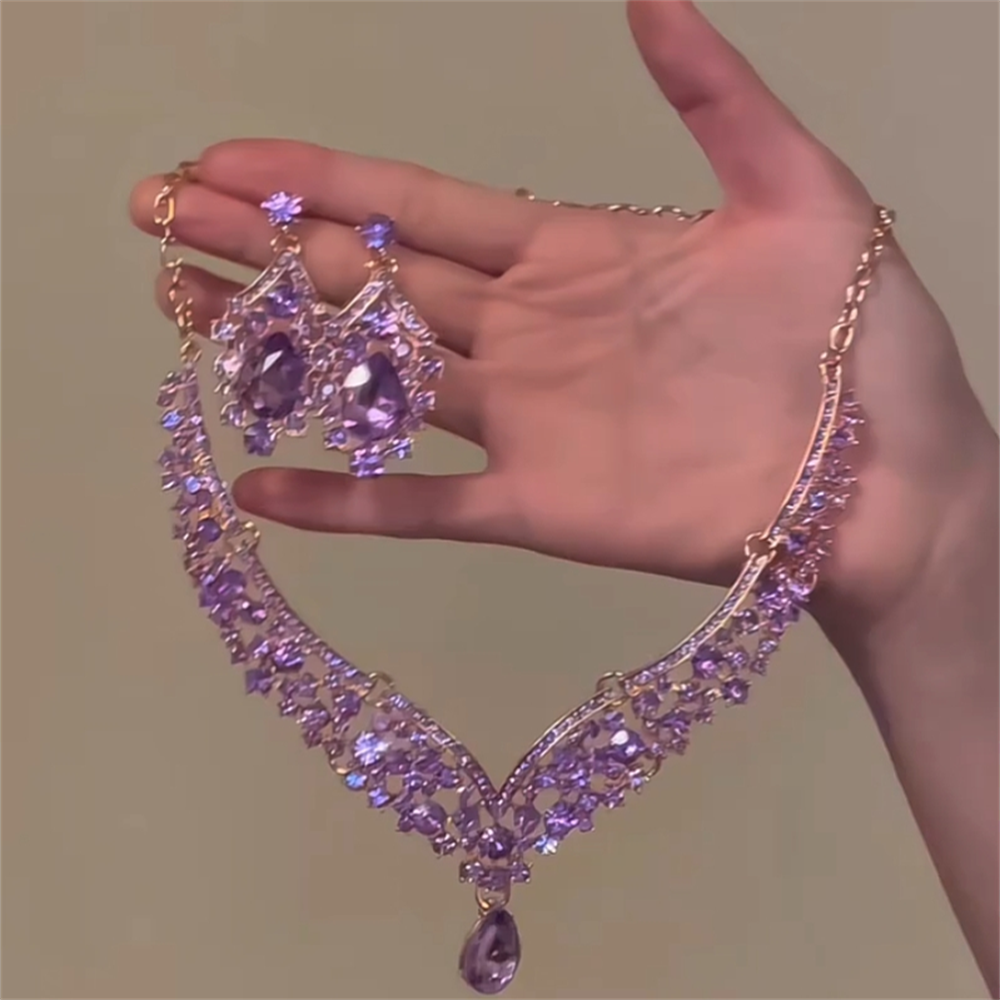 Cattleya Purple Zirconia Drop Set - Purple Set