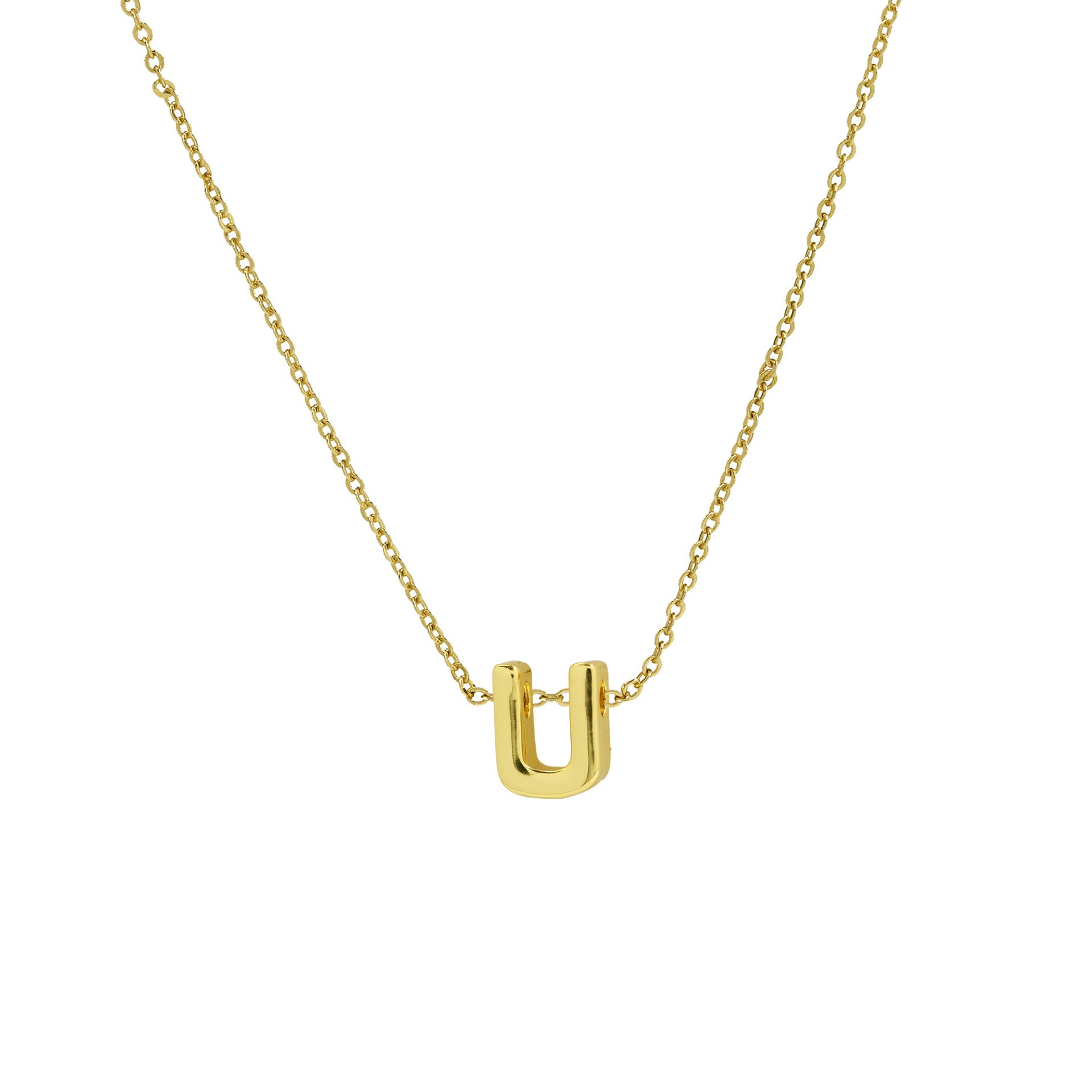 Agnes Initial Pendant Necklace - U [EQPAOUZS]