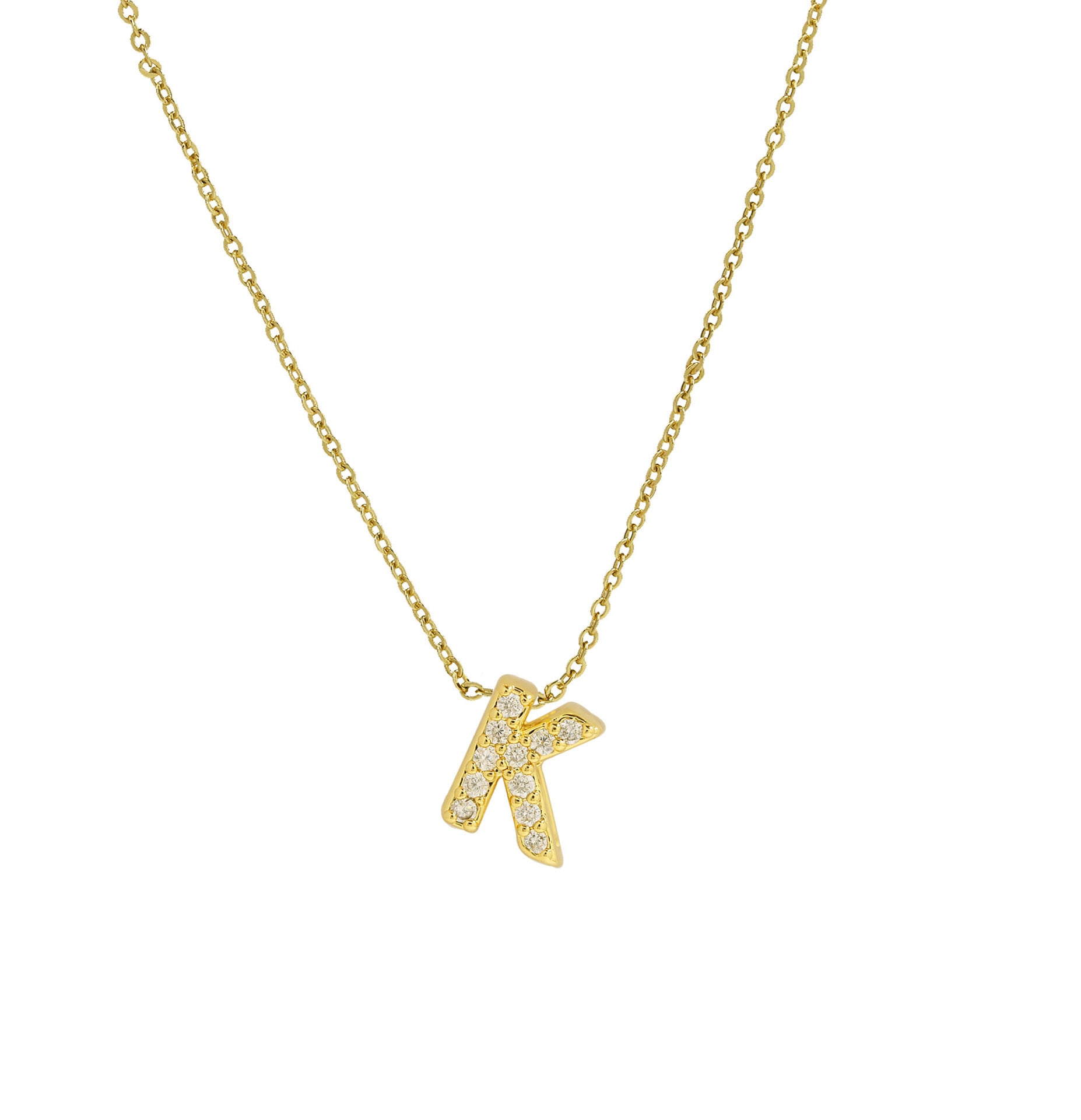 Caelynn Zircon Initial Necklace - K [LN00B5PJ]