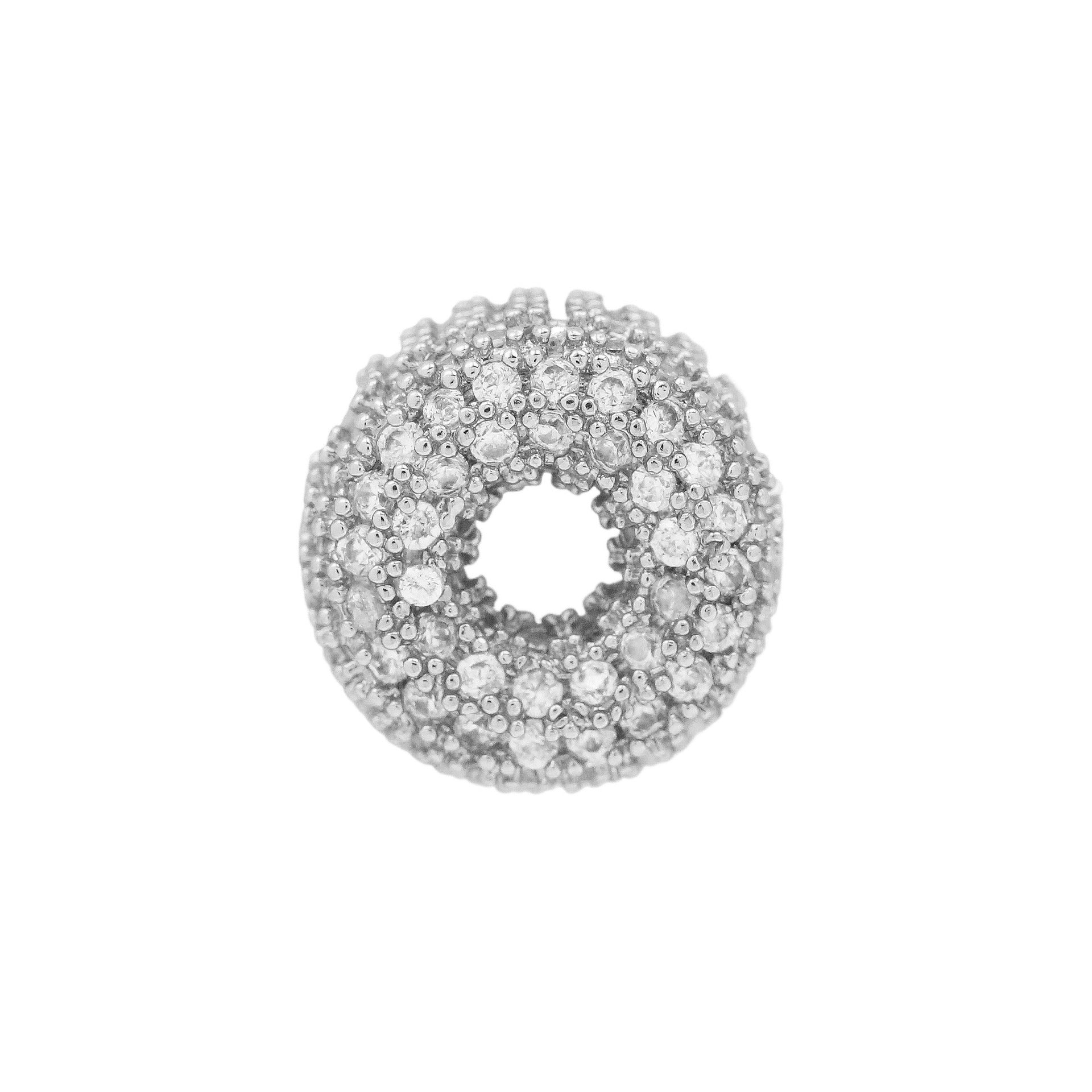 Jehlani Zircon Bubble Letter Necklace - Silver O Pendant [89XV3BI2]
