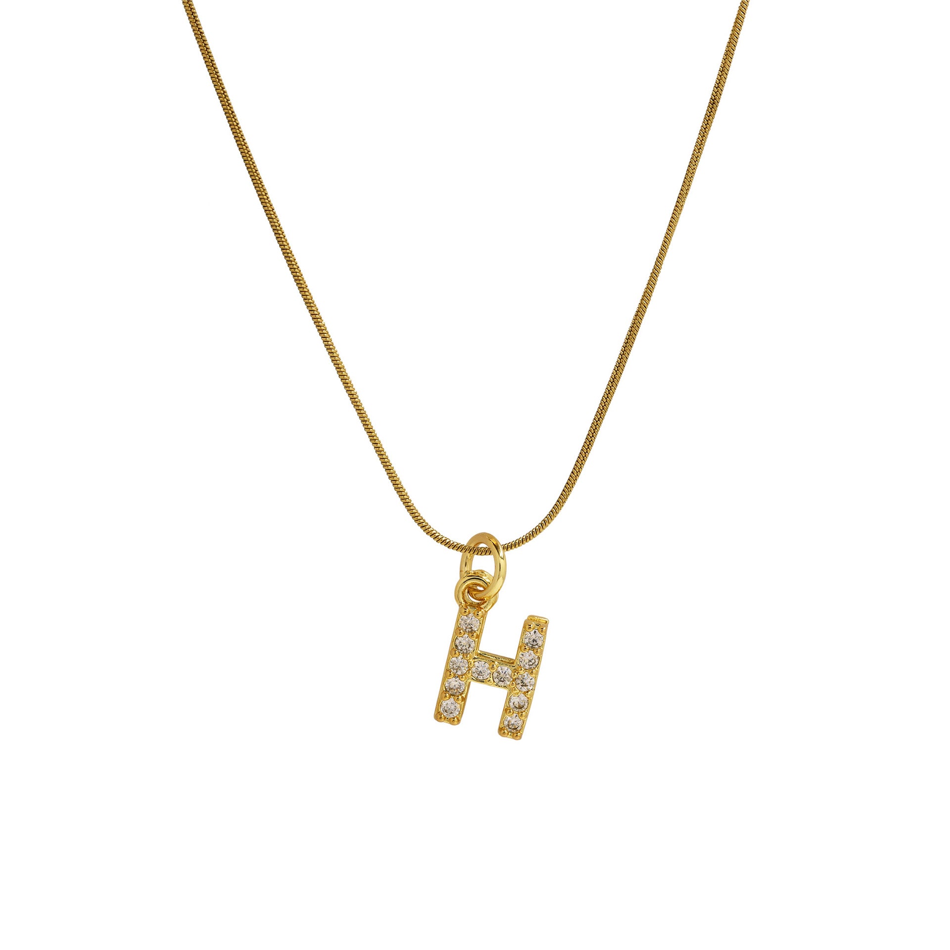 Killian Initial Zircon Necklace - H [0ETSUHPS]