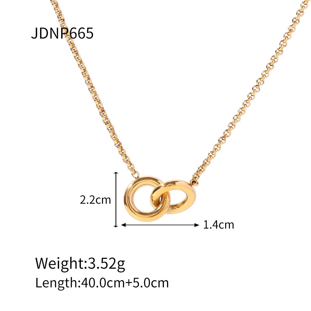 Janyah Layered Interlocking Necklace - Gold