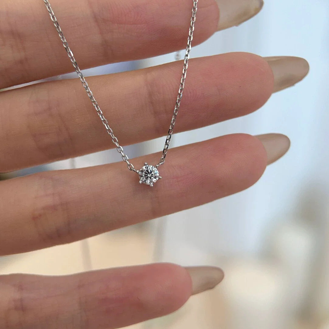 Winslow Starry Solitaire Necklace - Silver Solitaire Necklace