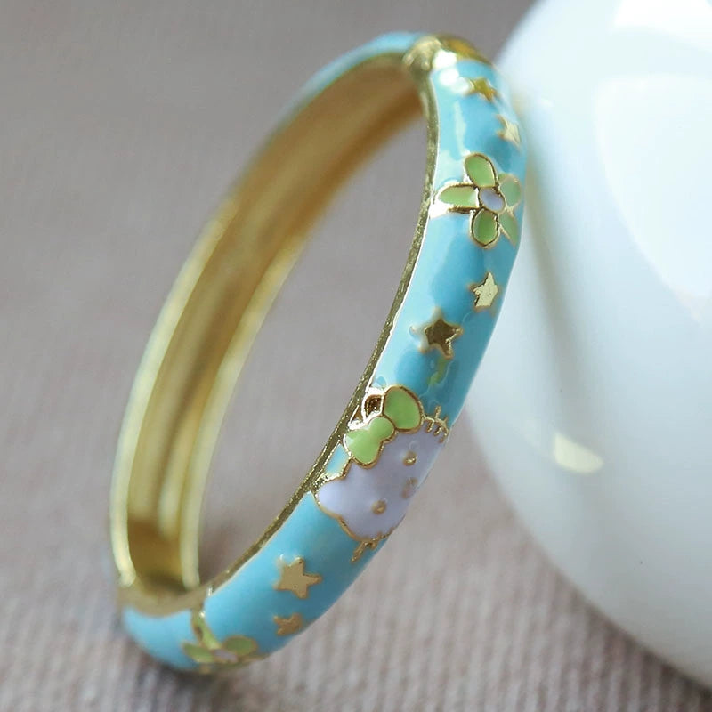 Camrynn Kitty Enamel Bracelet - Sky Blue (4.7cm) [HGFGLZS8]