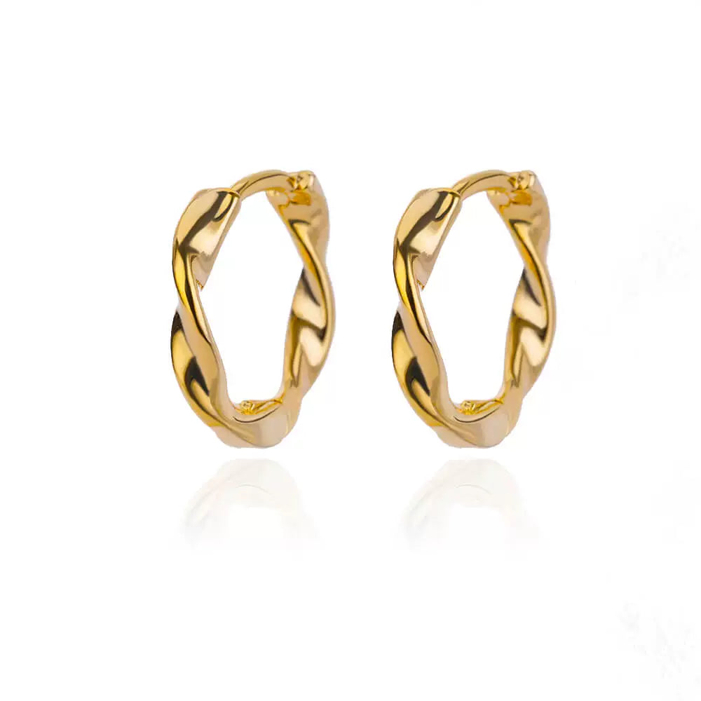 Phoebe Gold Chunky Hoop Earrings - E3120G-3